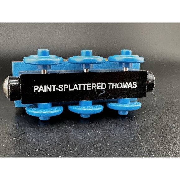 Paint Splattered Thomas The Train Wooden Railway Vtg 2003 Learning Curve Engine - Picture 10 of 14